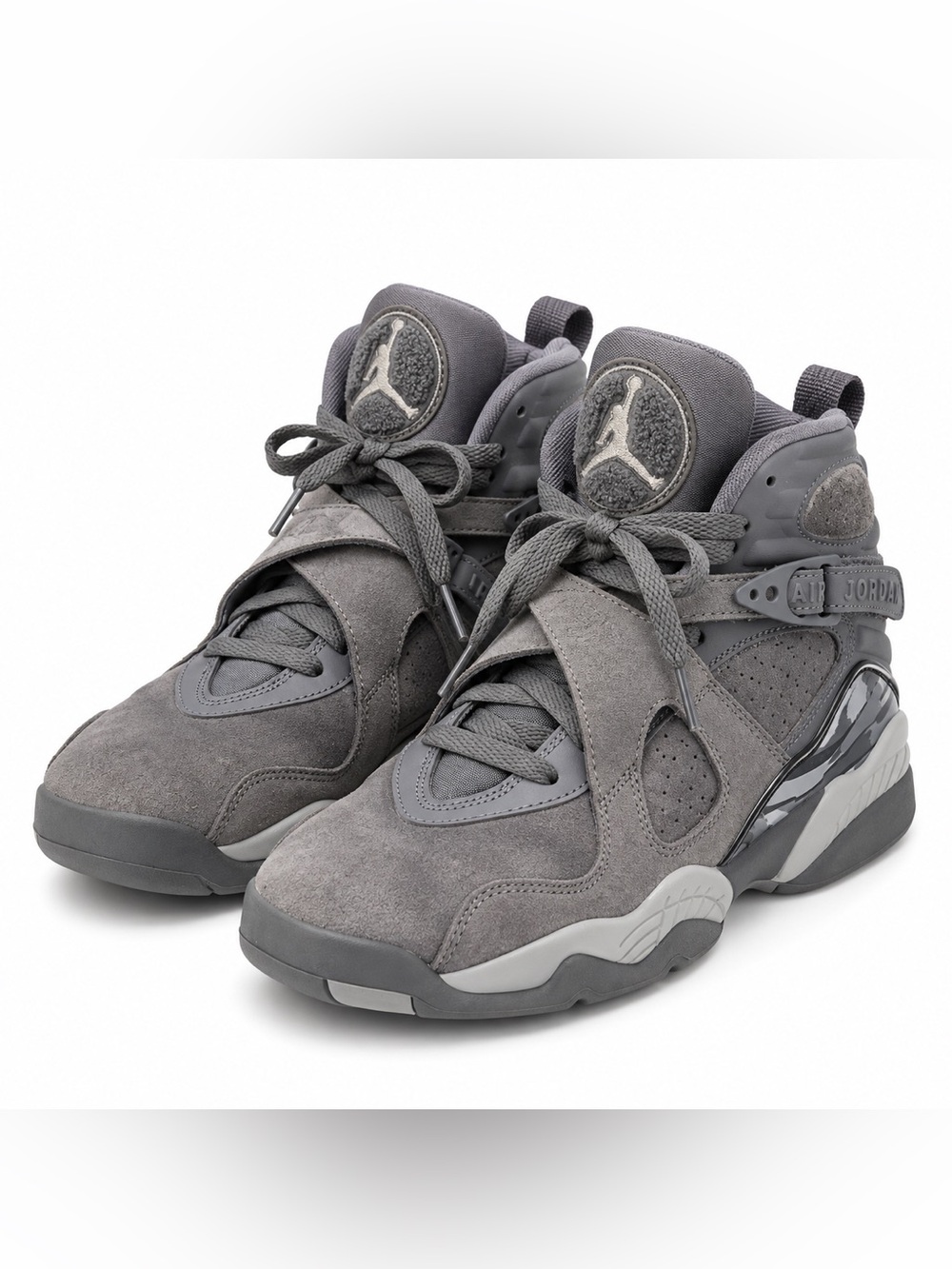 Air Jordan 8 Retro Cool Grey Size 5Y Gray Suede Sneakers Youth Unisex